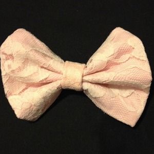 Pink lace bow