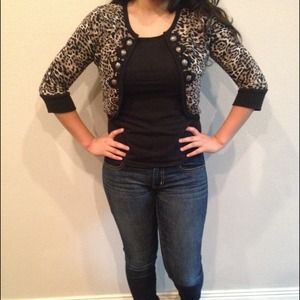 Half Sleeve Cheetah Sweater