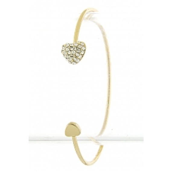 Crystal Heart Open Tip Cuff