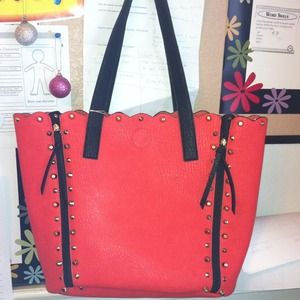 Coral studded handbag