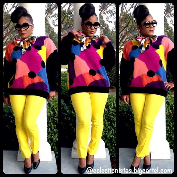 ❌SOLD❌Color Blocked W/Dots Sweater