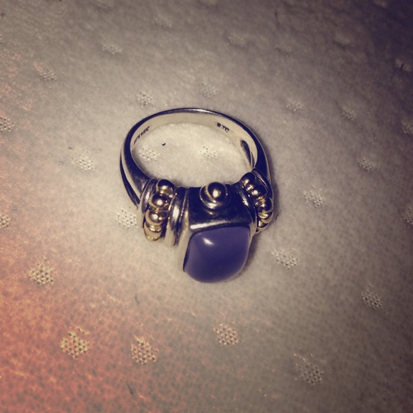 925 silver with 14k gold purple stone ring💍