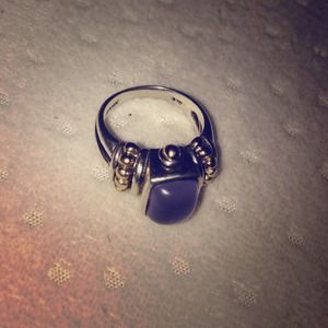 925 silver with 14k gold purple stone ring💍