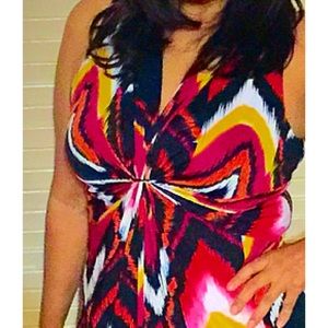 Sleeveless Printed Red  Maxi Dress