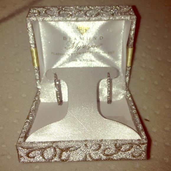 🚫TRADED🚫Platinum over sterling oval earrings