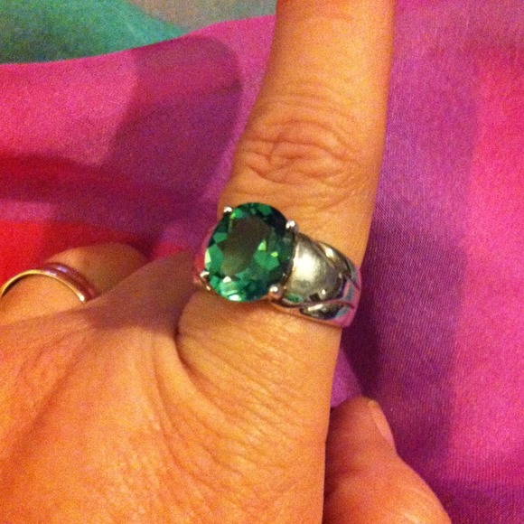 #🚫#SOLD#🚫# Silver ring with blue-green stone.