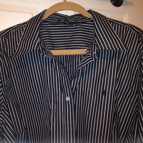 SOLD!Black stripe oxford cotton shirt