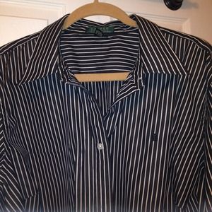 SOLD!Black stripe oxford cotton shirt