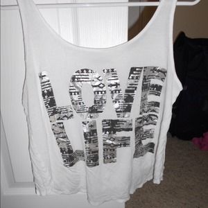 White black and silver crop top