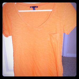 Orange v neck t shirt