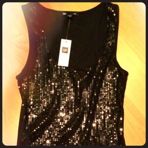 Black sequin tank....brand new!