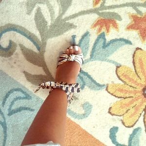 Stylish brown creme and black sandals!!