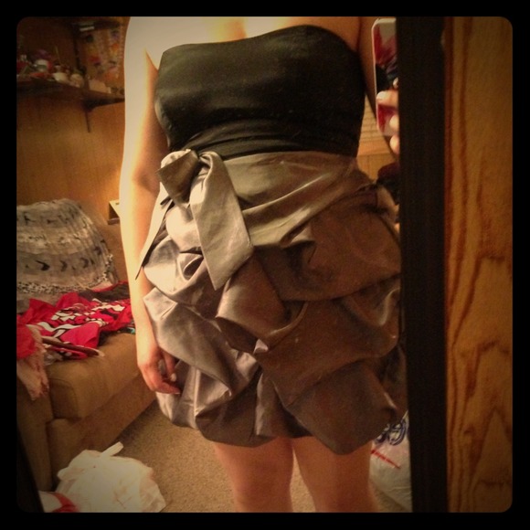 Black and Silver Ruffle Dress