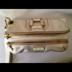 🔴Sold authentic jimmy choo light gold clutch