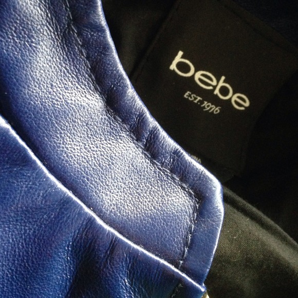 New Blue Crop leather jacket