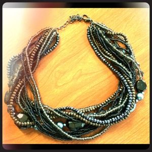 Black and espresso necklace...brand new!