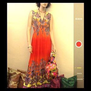 Sun dress, vibrant orange