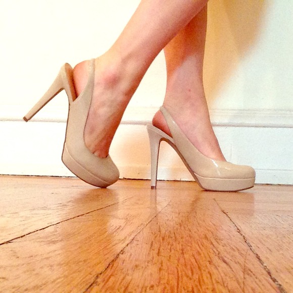 Nude Slingback Pumps - Picture 1 of 4