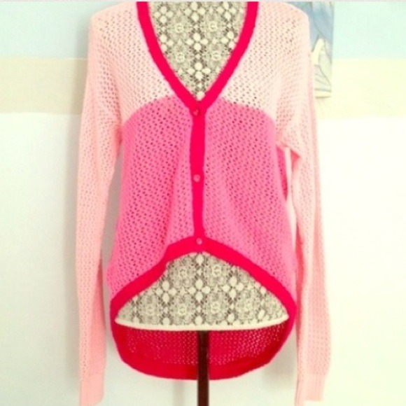 🚫SOLD💕Pink Hi Low Knitted Cardigan