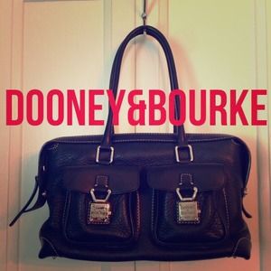 Auth Black Leather Dooney Purse