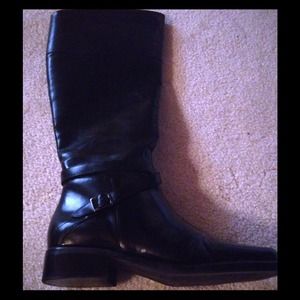 Black leather riding Boots
