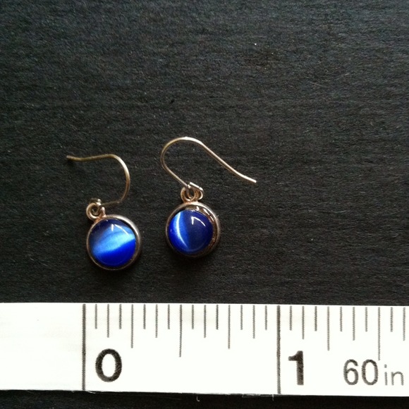 925 silver cats eye earrings - Picture 2 of 3