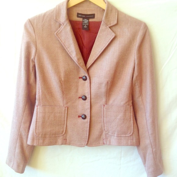 NY&Co Red Tweed Blazer - Picture 1 of 4