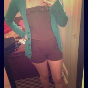 Brown strapless romper