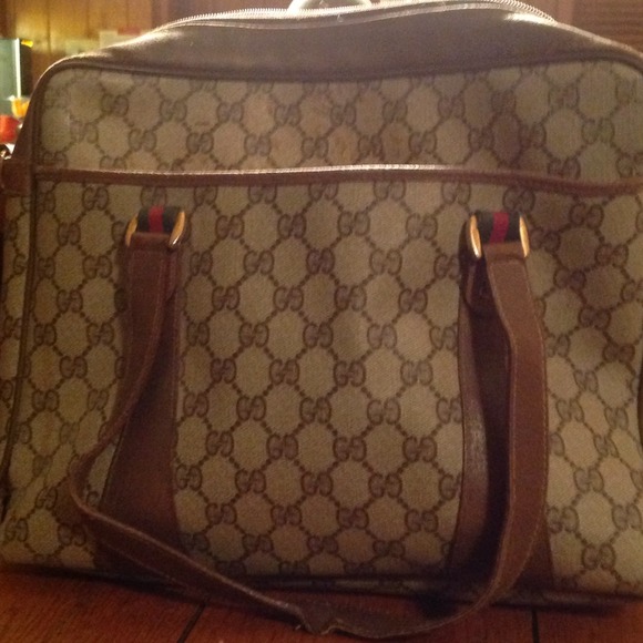 Vintage Gucci logo bag in chocolate brown