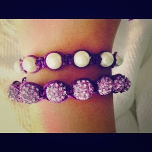 Shamballa and pearls bracelet