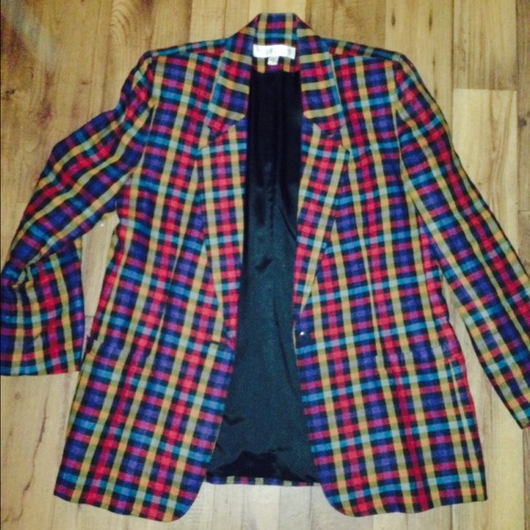 Valerie Stevens Boyfriend Plaid Blazer