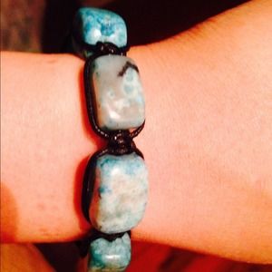 Turquoise stone shamballa bracelet