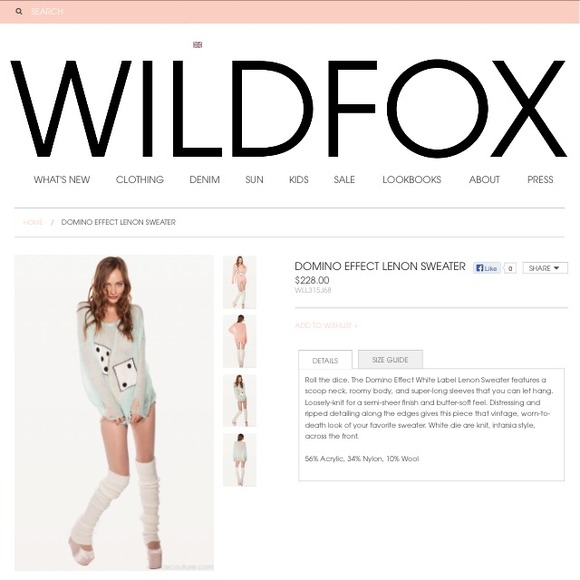 ❌Sold❌Wildfox Domino Effect Lenon Sweater - Picture 3 of 3