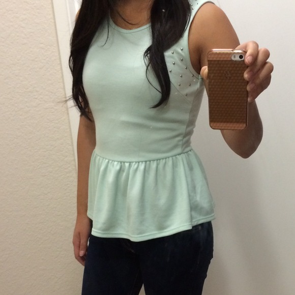 NEW Mint Peplum  Top - Picture 3 of 3