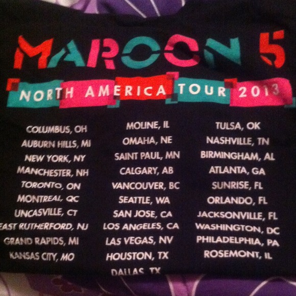 Maroon 5 2013 tour t-shirt - Picture 2 of 2