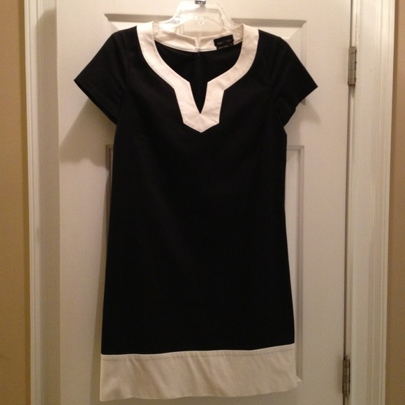 Black dress with white trim
