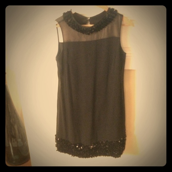 Sequined Black Cocktail Dress