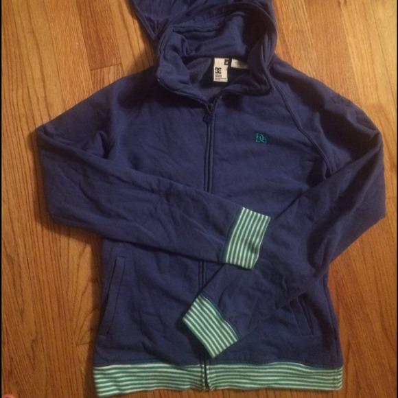 DC royal blue zip-up hoodie