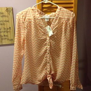 Coral printed polyester shirt