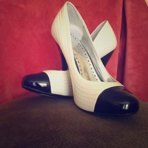 Black and white pumps