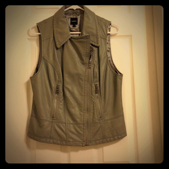 Grey pleather vest