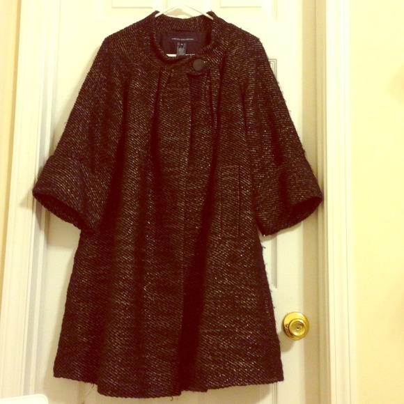 Black and gold French connection coat