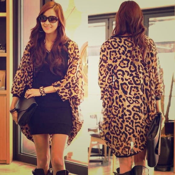 Only $13 Leopard batwing loose cardigan