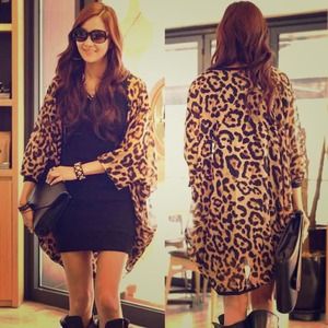 Only $13 Leopard batwing loose cardigan