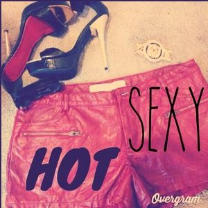 💋 NEW💋red leather shorts NEW WITHOUT TAGS