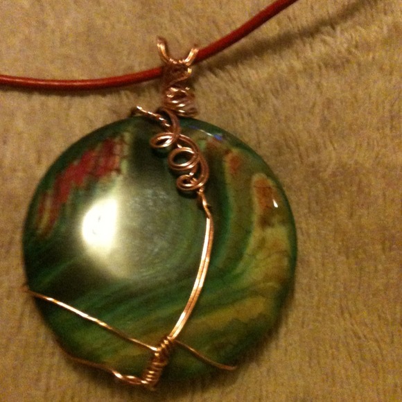 Fire agate pendent
