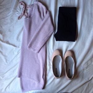 High-Low Blush Sparkle Sweater