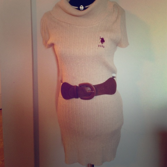 Cream Polo sweater dress