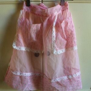 Vintage sheer pink apron