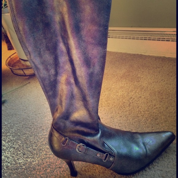 Metallic Silver Boots